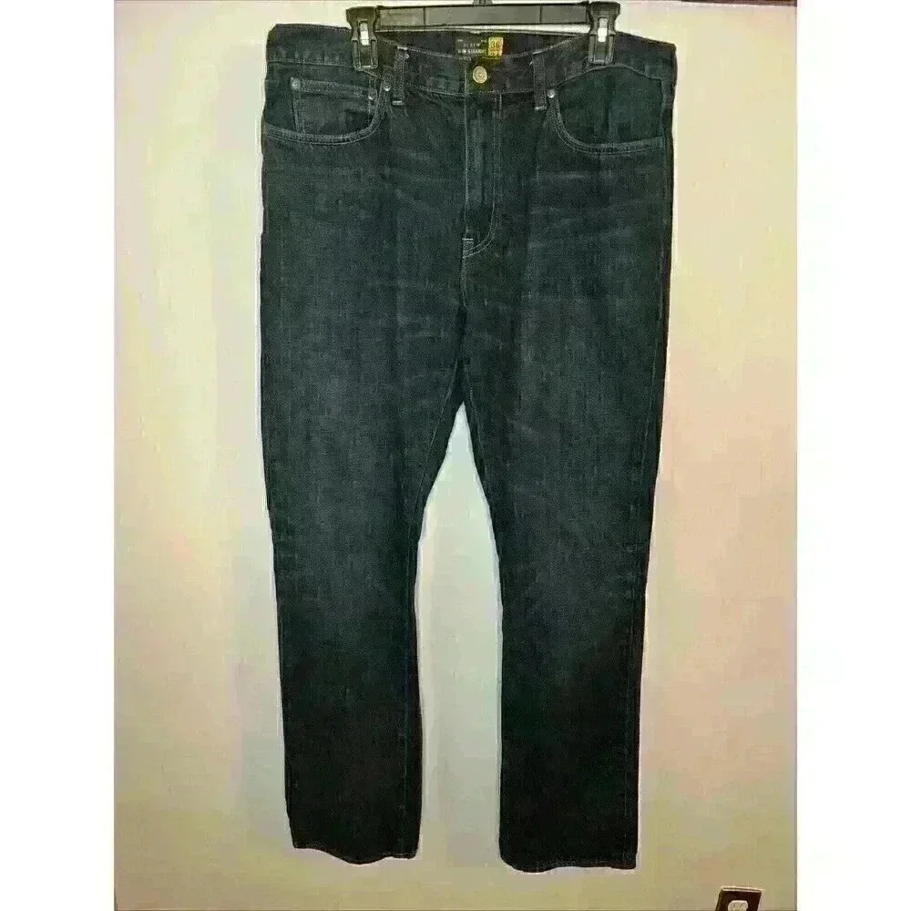 J Crew Jeans Mens 36x34‎ Slim Straight Denim Style 29243 Classic Dark Wash